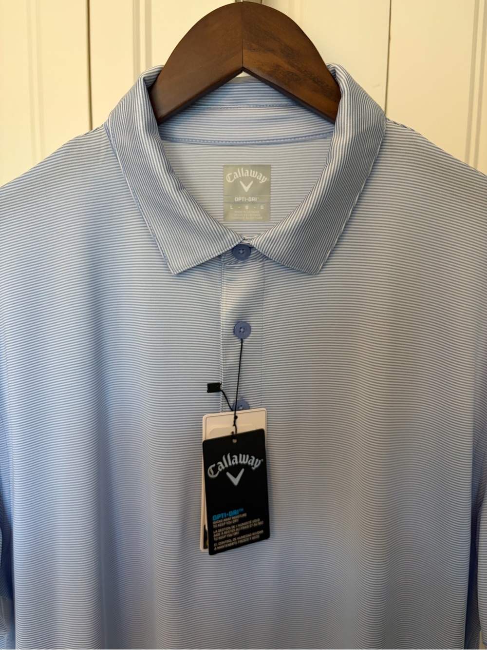 Callaway Men’s Light Blue Micro-Striped Golf Polo